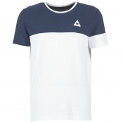 Le Coq Sportif Merrela Blanc / Marine - T-Shirts Manches Courtes Homme Officiel